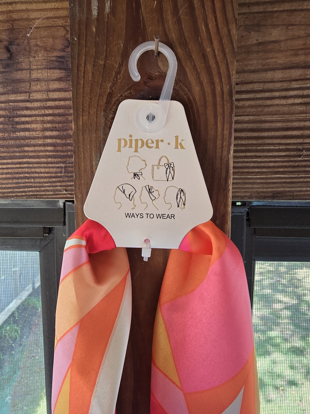 Handmade Pink & Orange Bogo Hand Bag Piper K Scarf Creme Shop Mask Bear Keychain - Picture 8 of 13